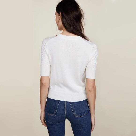 Carven “Cross Stitch” Merino Wool Knit in Ivory, Size S (fits like XS/S) - Picture 9 of 10